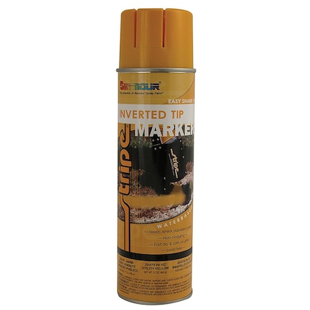 Seymour Of Sycamore 20 Oz Caution Yellow Stripe Inverted Marking Paint, Water-Based 20-678